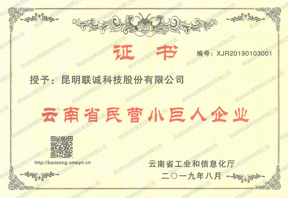 云南省民营小巨人企业
